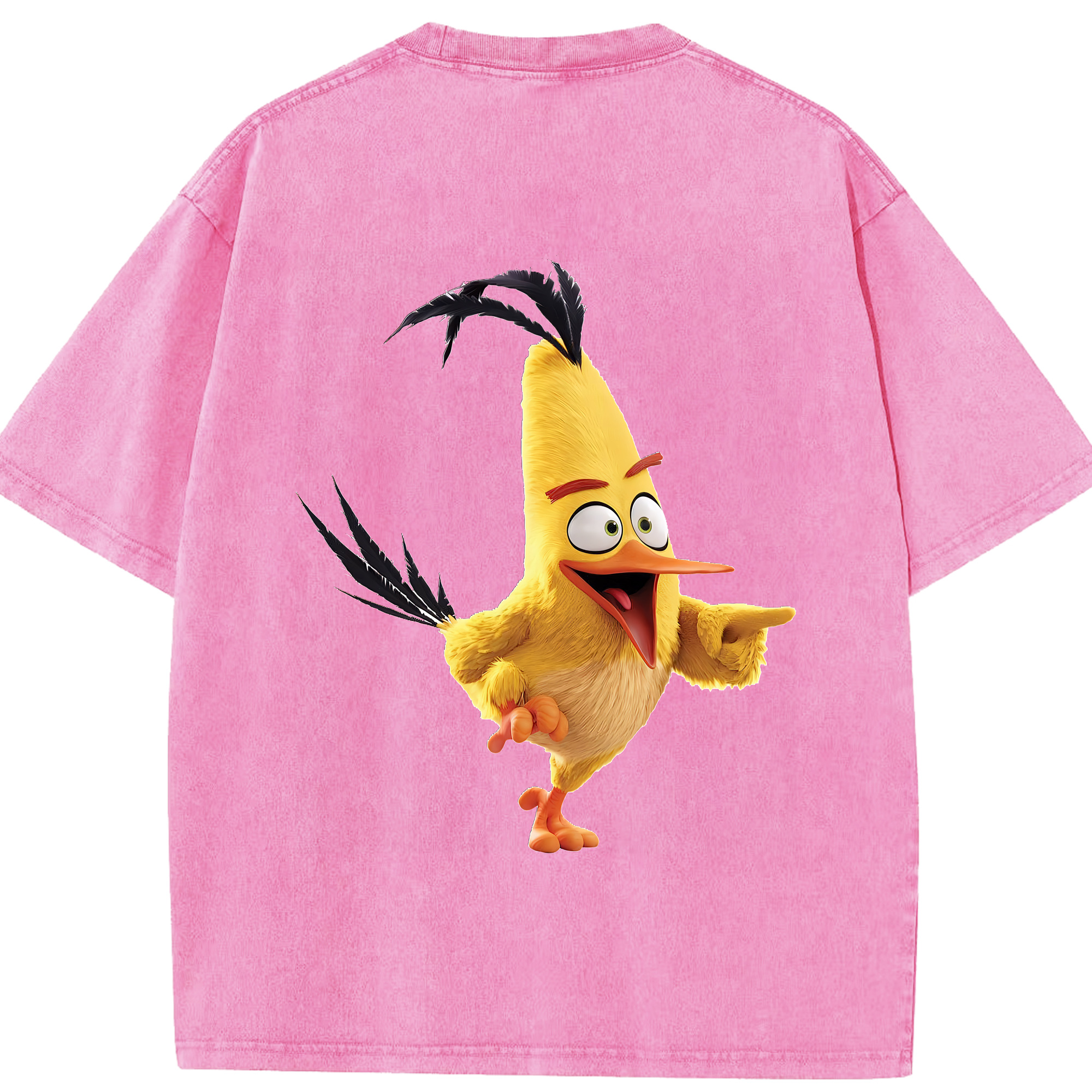 （画像用） Angry Birds アングリーバード 綿100% ヴィンテージ風 半袖Tシャツ（背面プリント）